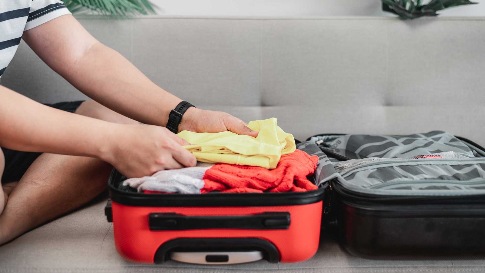 woman packing luggage travel holiday.